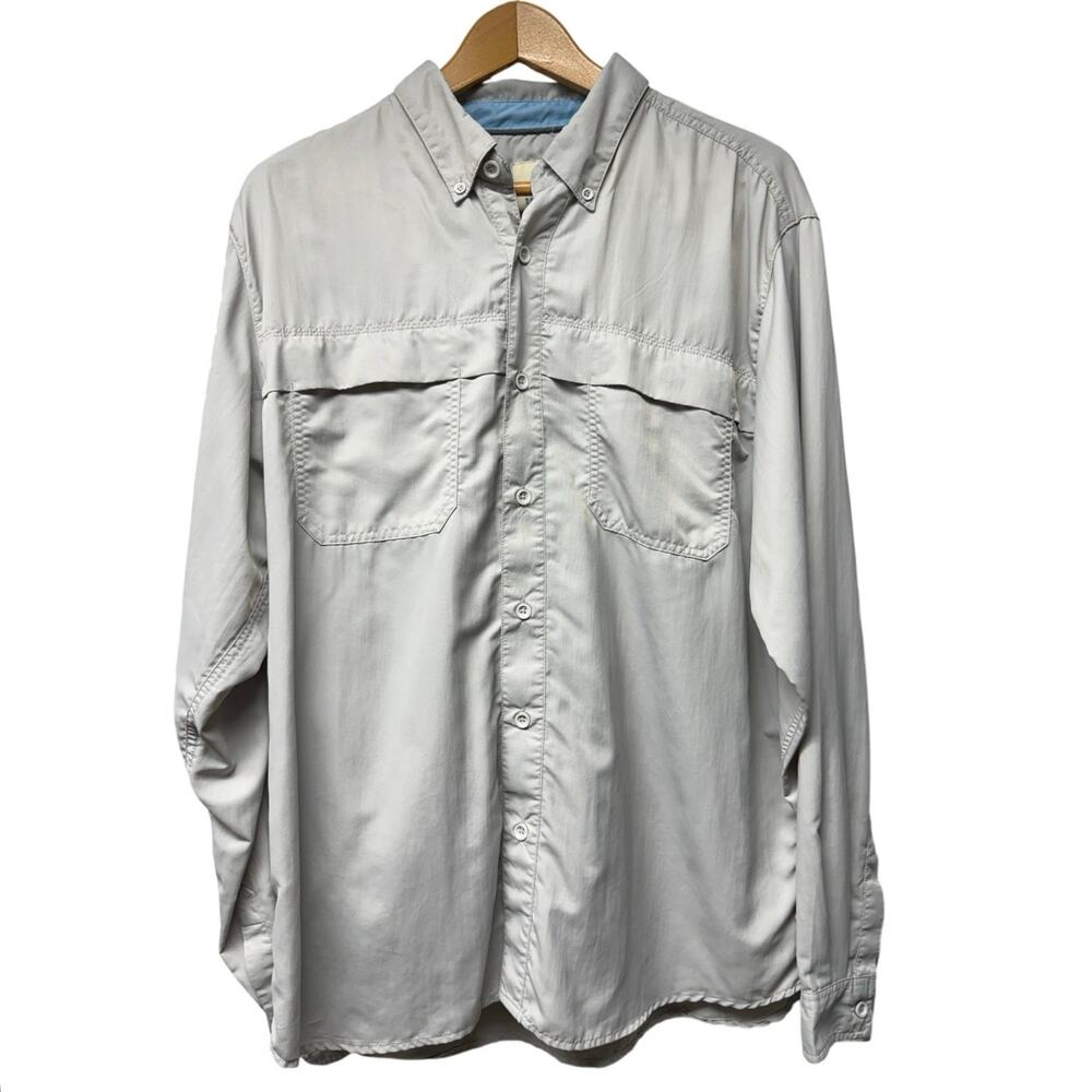 Dakota Grizzly Men’s Size XL Shirt Long Sleeve Performance Fishing Hiking Gray